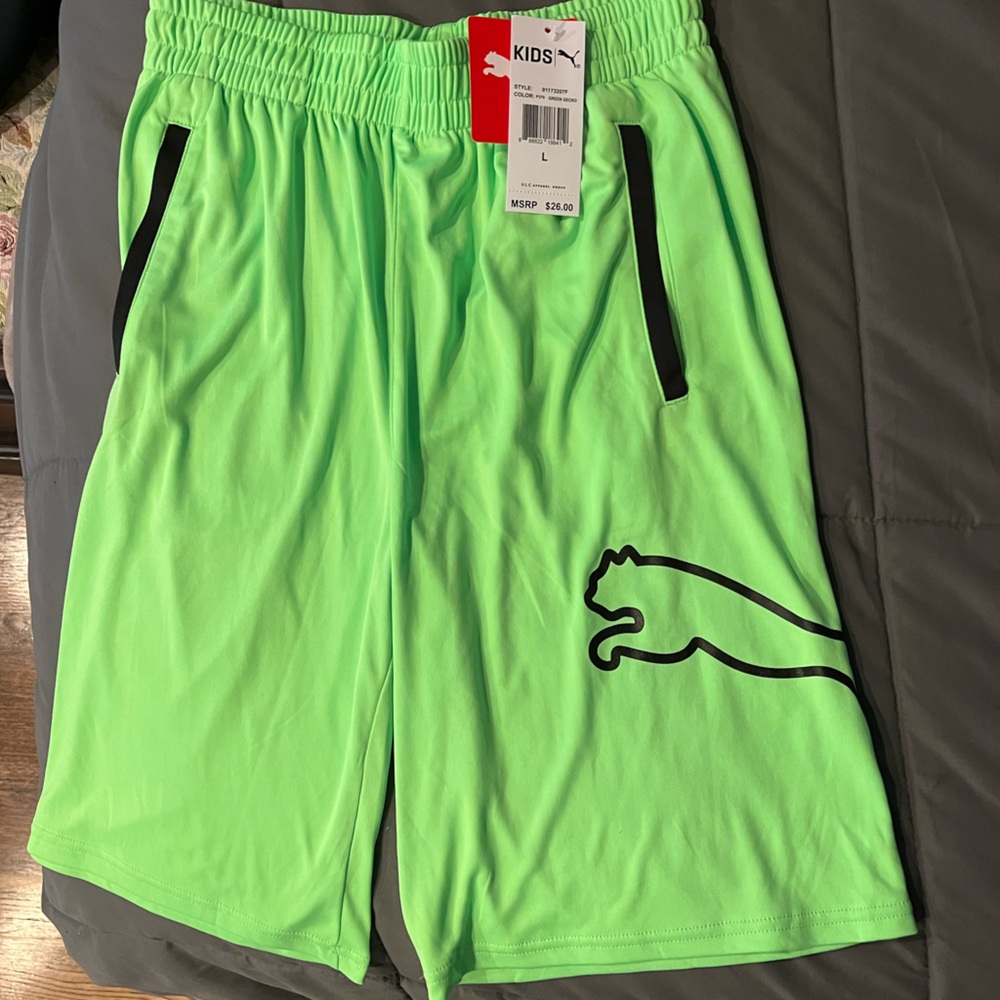 Lime green basketball shorts